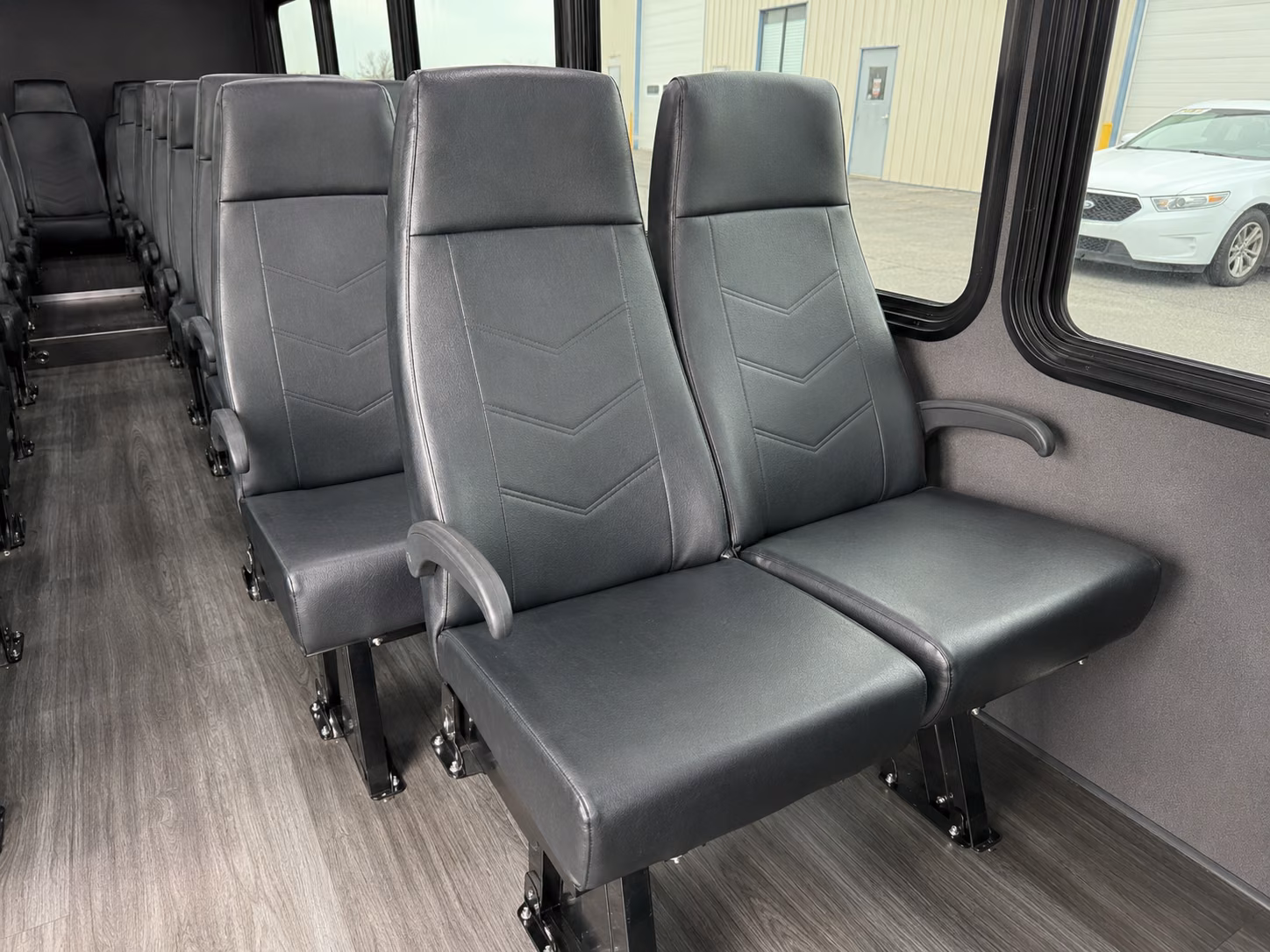 huntersville 18 passenger minibus inside