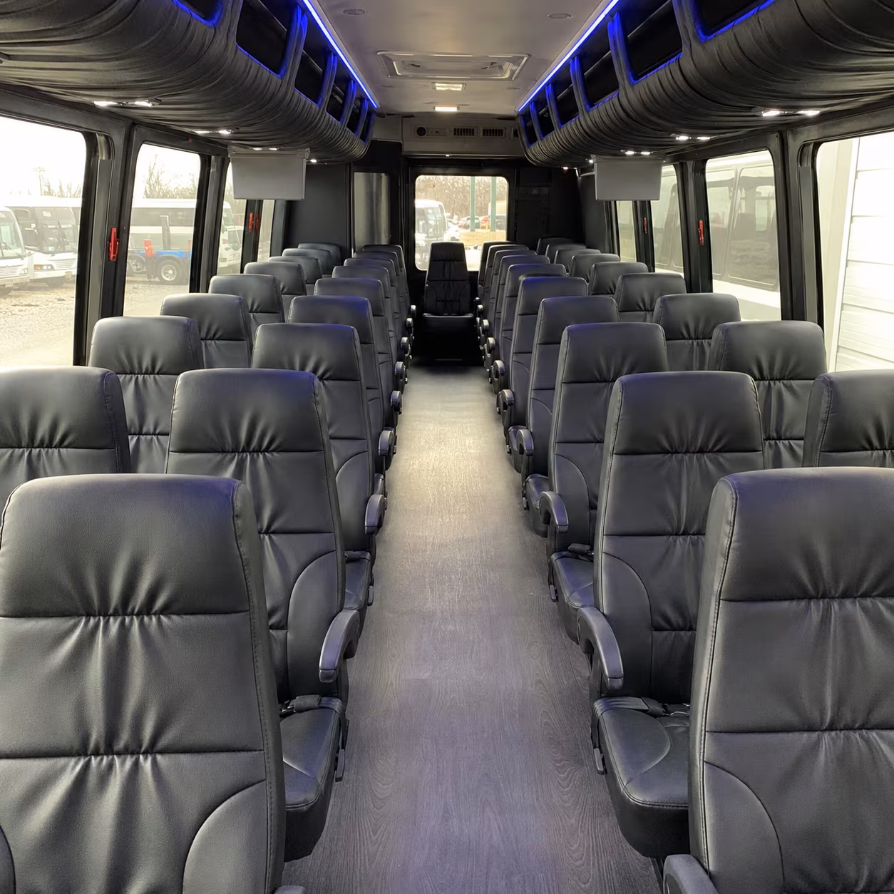 huntersville 25 passenger minibus inside