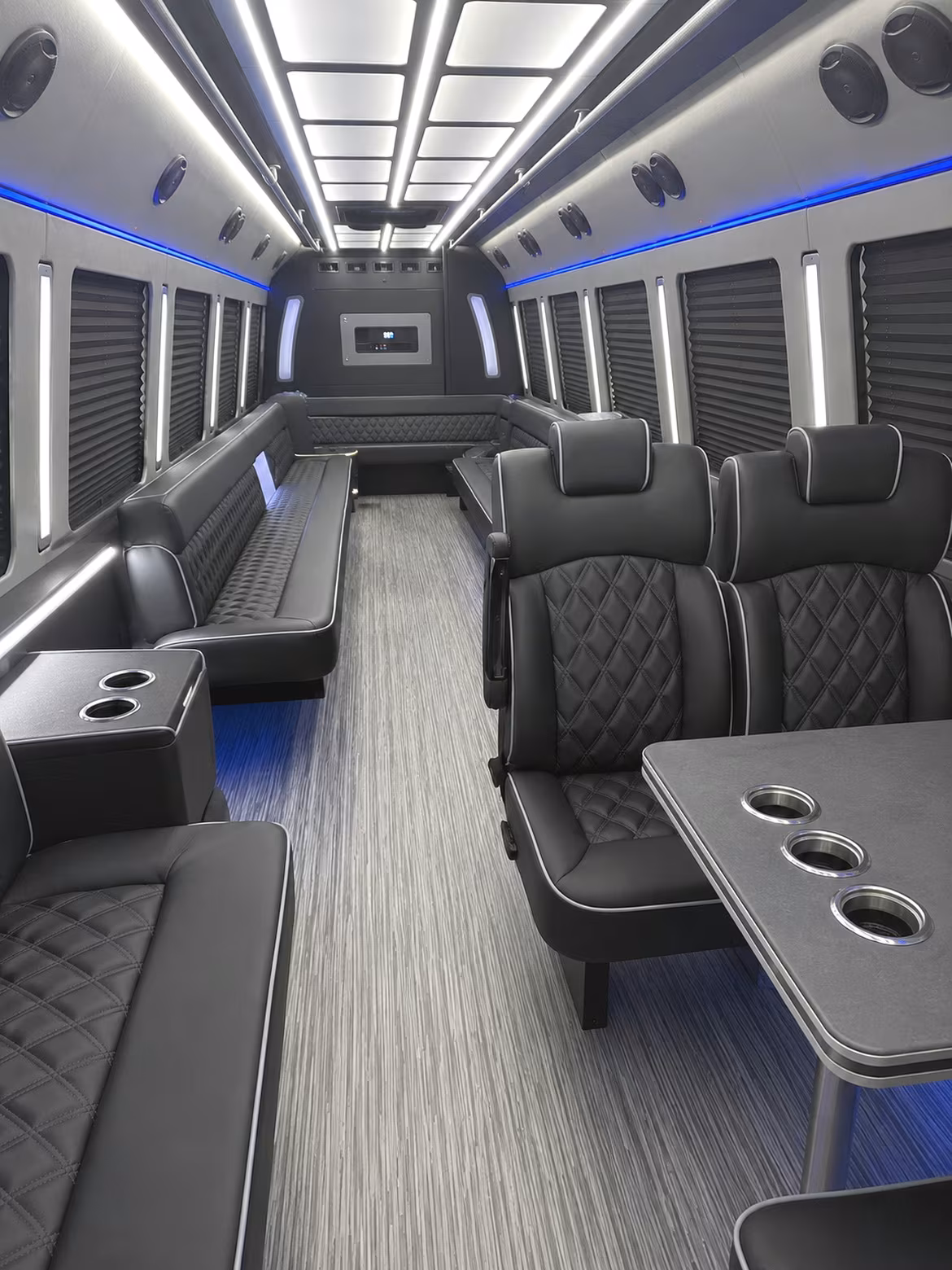 huntersville 25 passenger party bus inside