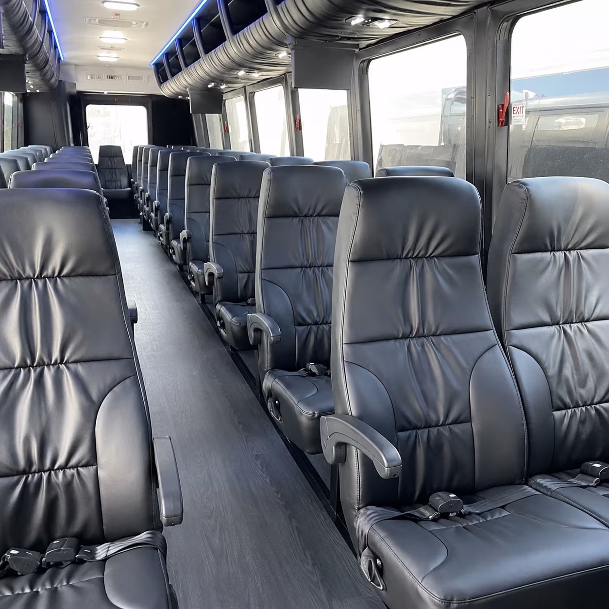 huntersville 28 passenger minibus interior
