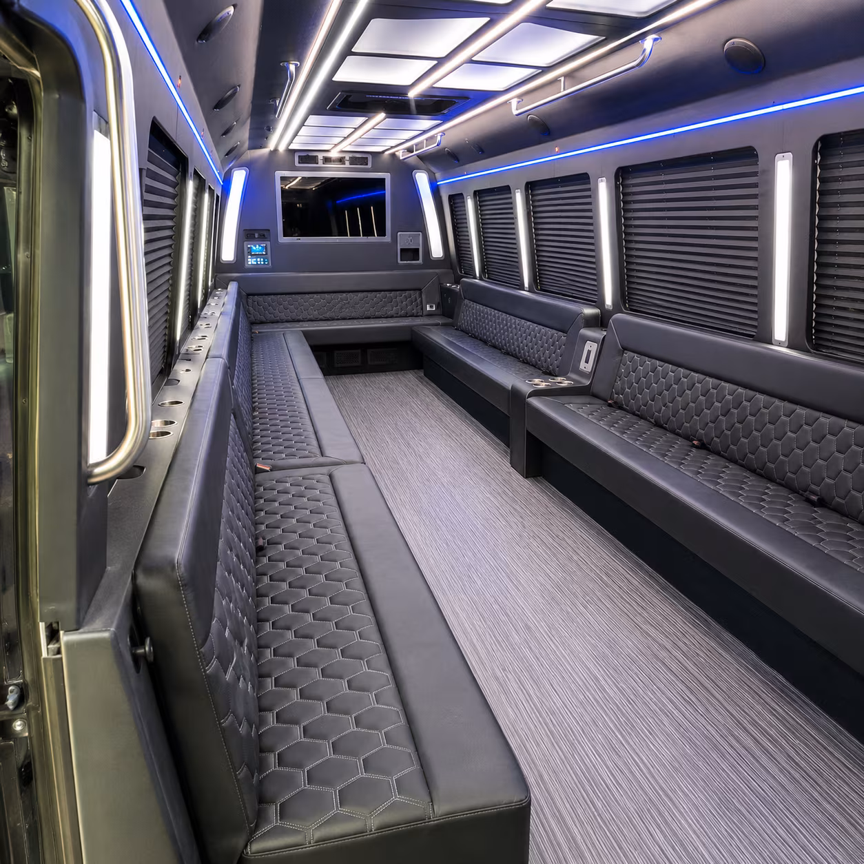 huntersville 40 passenger party bus interior