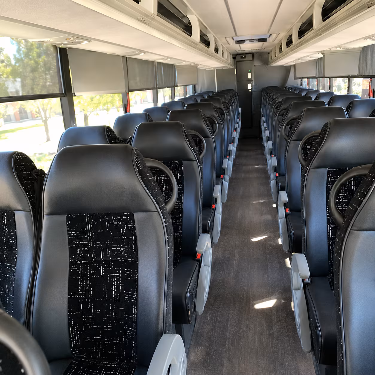 huntersville 56 passenger charter bus inside