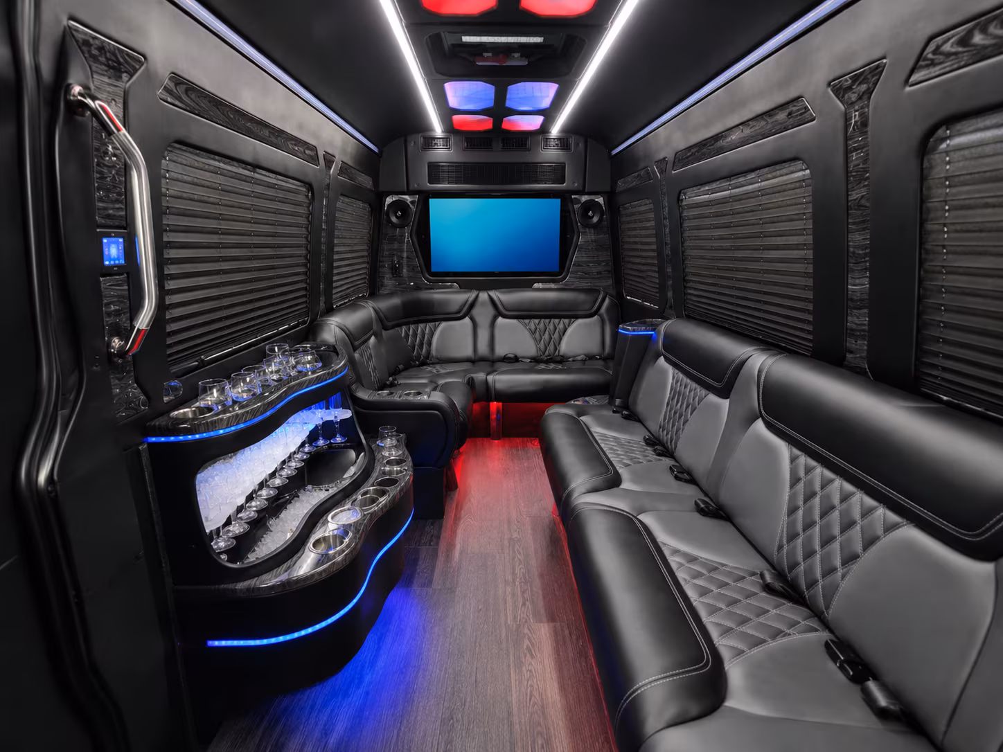 huntersville sprinter limousine inside